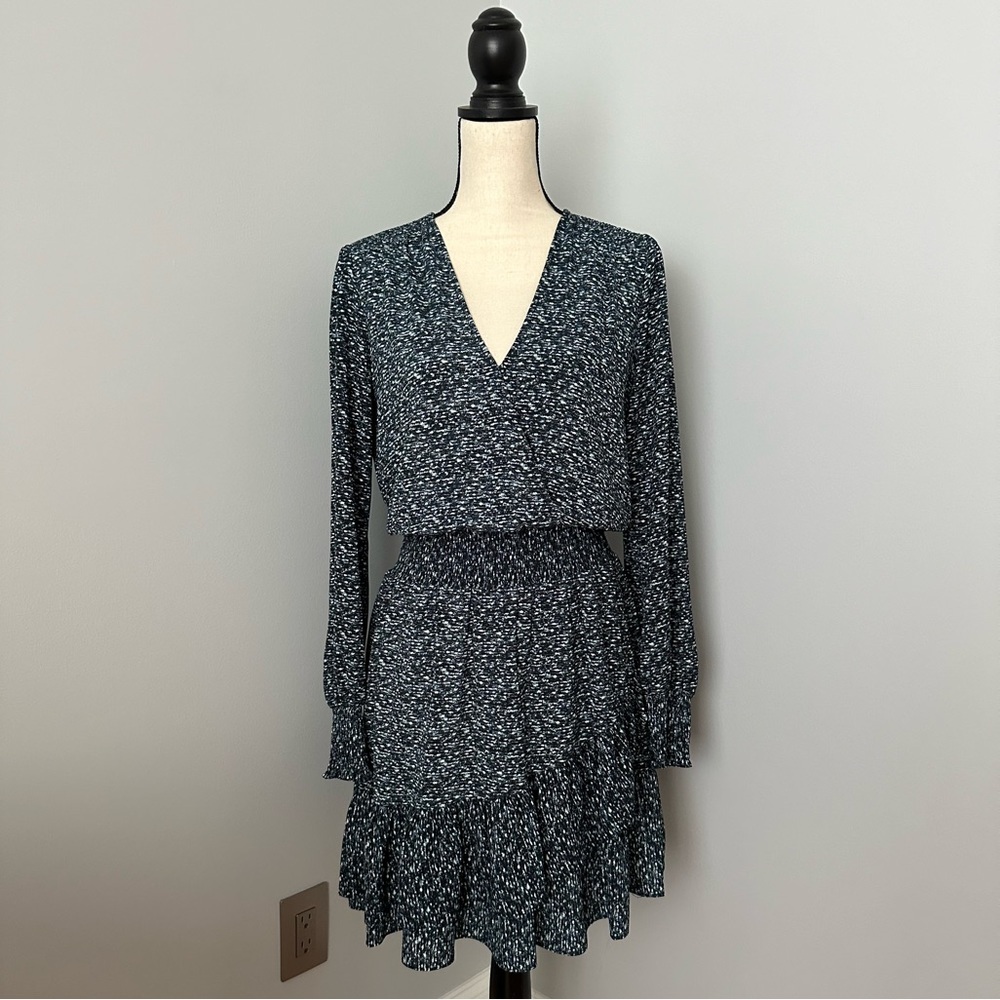 MICHAEL MICHAEL KORS SMOCKED PRINT RUFFLE DRESS - Picture 3 of 7